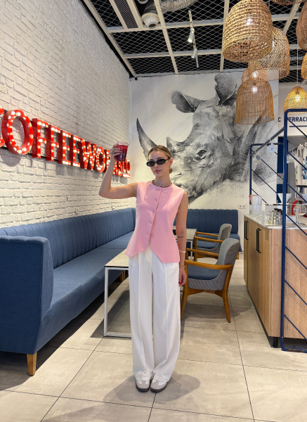 BEYAZ PALAZZO PANTOLON