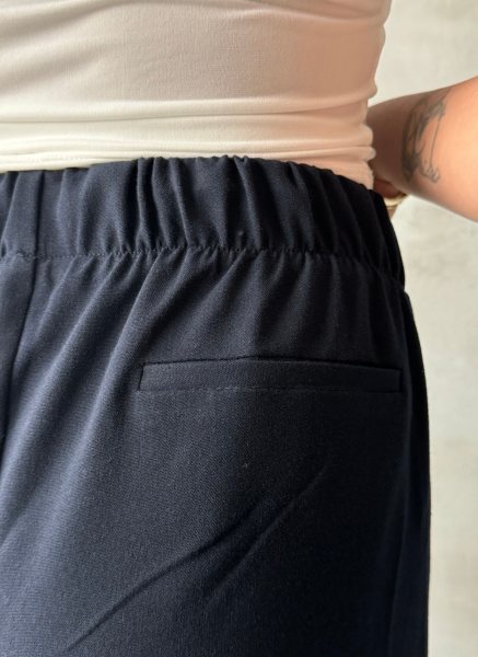 LACİVERT BELİ LASTİKLİ PANTOLON