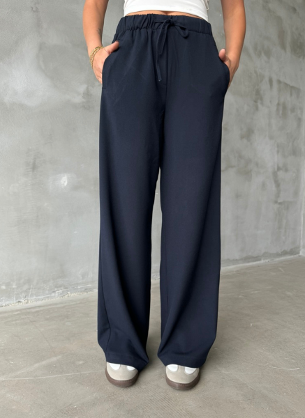 LACİVERT BELİ LASTİKLİ PANTOLON