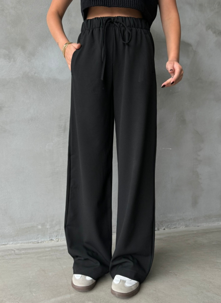 SİYAH BELİ LASTİKLİ PANTOLON