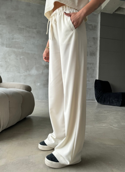 EKRU BELİ LASTİKLİ PANTOLON