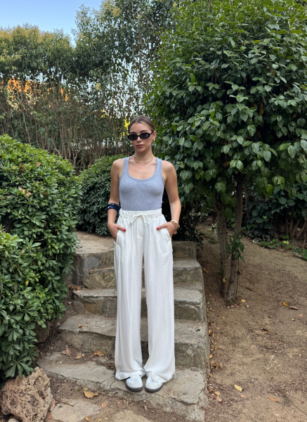 BEYAZ KETEN PANTOLON