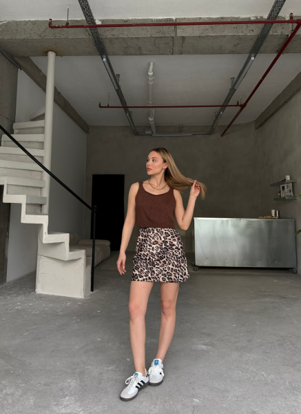 LEOPAR KISA SATEN ETEK