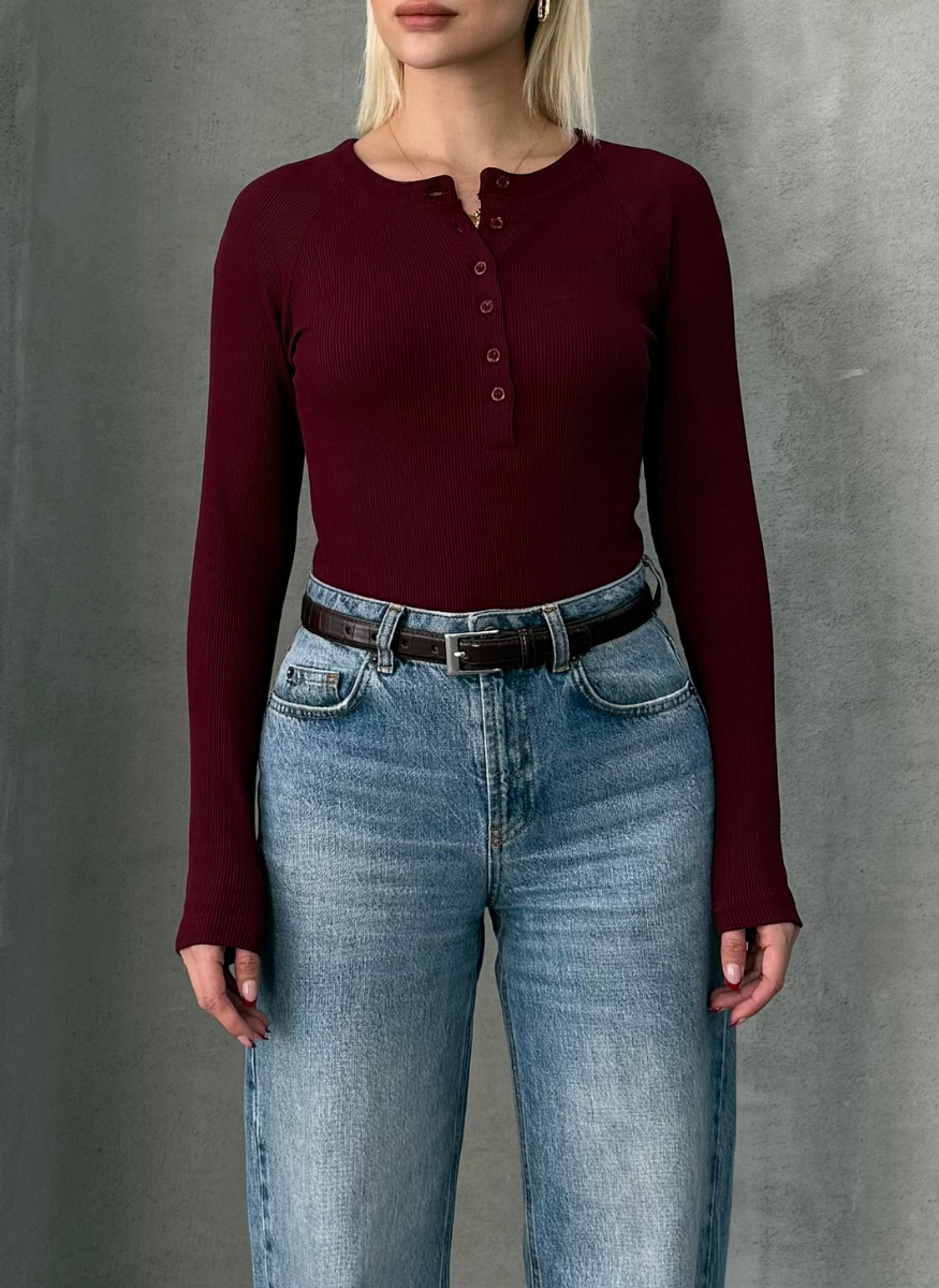 BORDO KAŞKORSE BLUZ