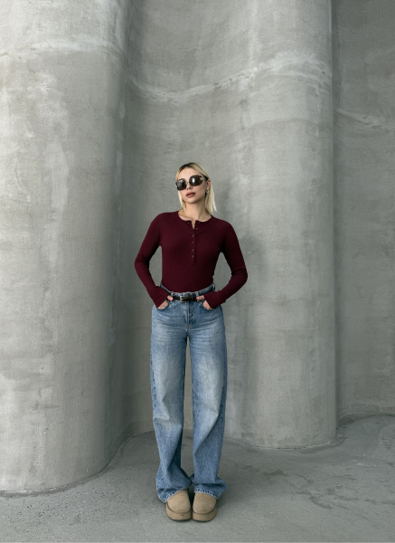 BORDO KAŞKORSE BLUZ