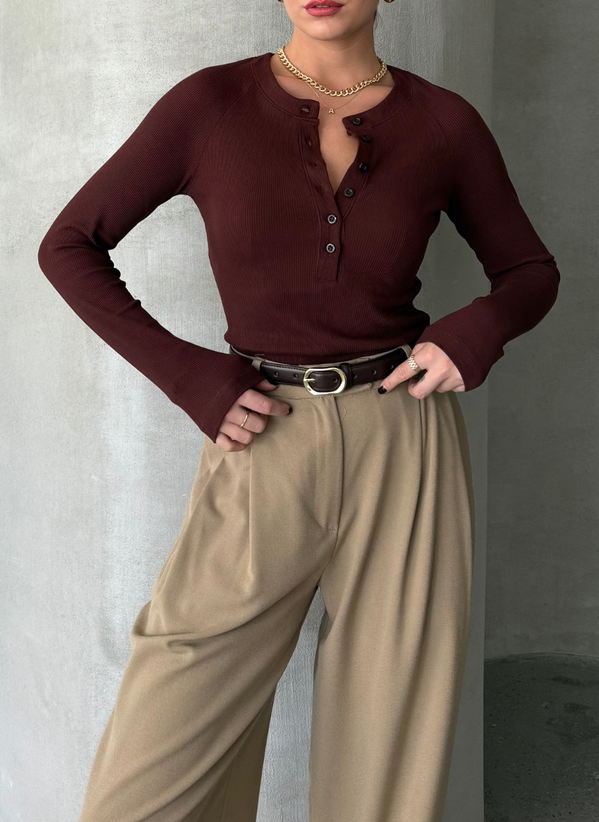 KAHVE KAŞKORSE BLUZ