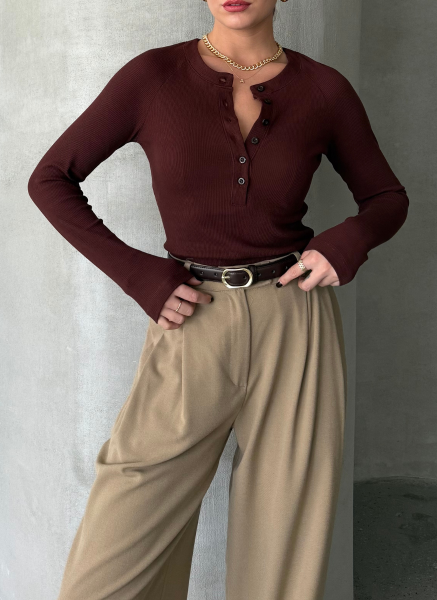 KAHVE KAŞKORSE BLUZ