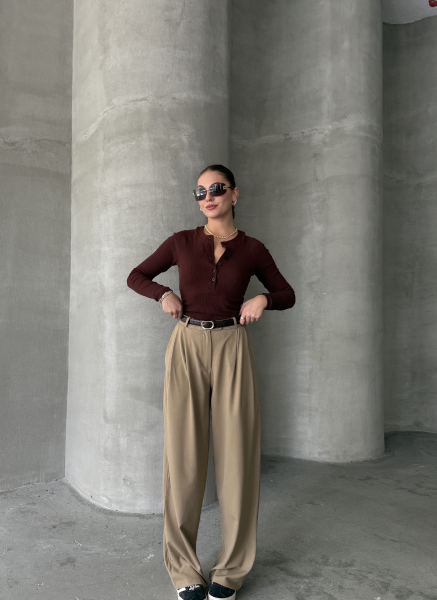 KAHVE KAŞKORSE BLUZ