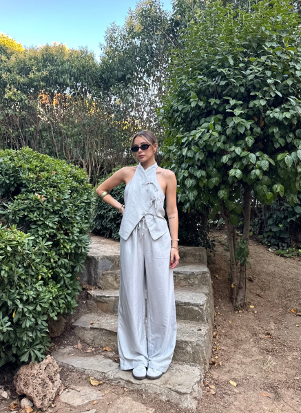 GRİ ÇİZGİLİ PANTOLON