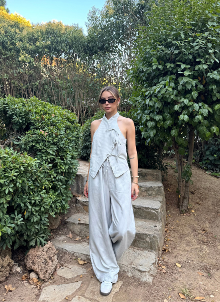 GRİ ÇİZGİLİ PANTOLON