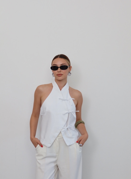 BEYAZ ÇİZGİLİ YELEK