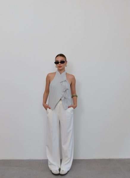 GRİ ÇİZGİLİ YELEK