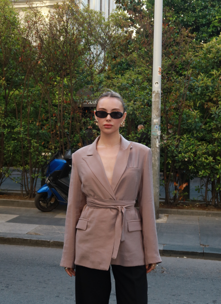 VİZON UZUN KOLLU TENSEL CEKET