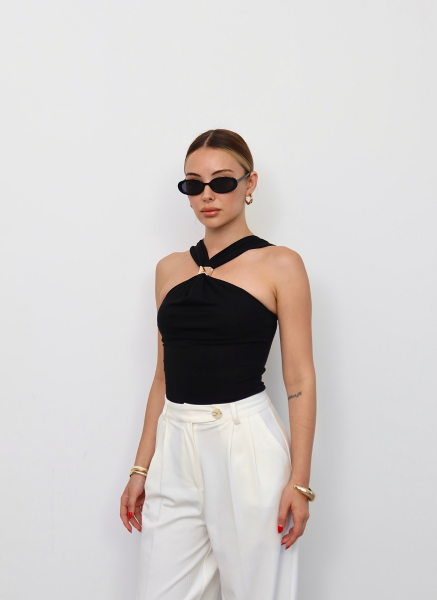 SİYAH GOLD TAKILI BLUZ