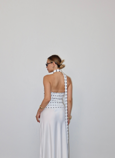 BEYAZ PUANTİYELİ BLUZ