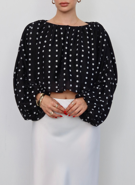 SİYAH PUANTİYELİ BLUZ