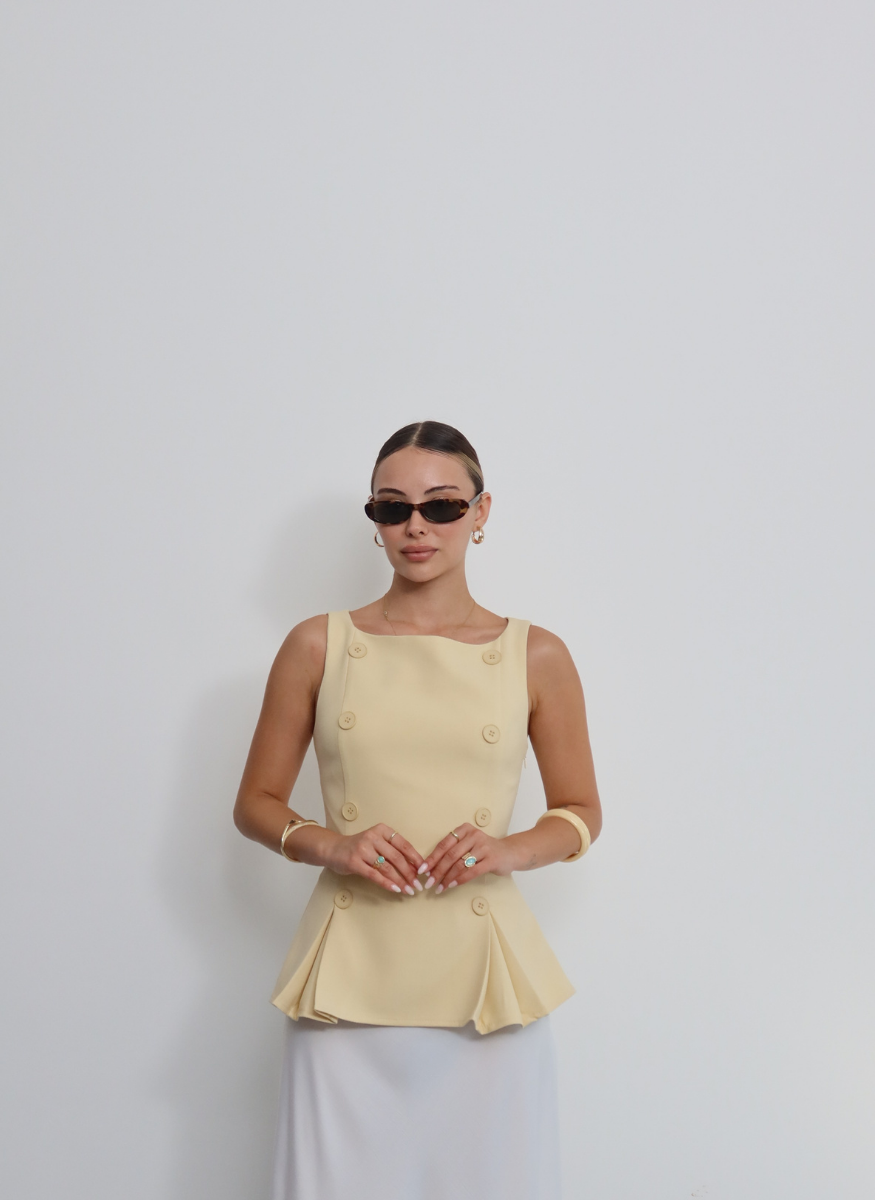 SARI ÇOK DÜĞMELİ YELEK