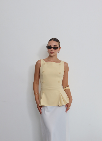 SARI ÇOK DÜĞMELİ YELEK