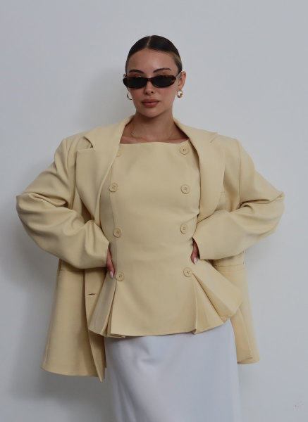 SARI ÇOK DÜĞMELİ YELEK