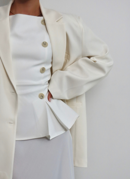 BEYAZ ÇOK DÜĞMELİ YELEK