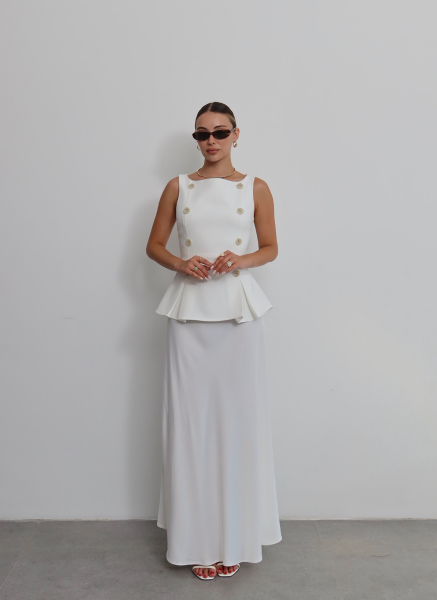 BEYAZ ÇOK DÜĞMELİ YELEK