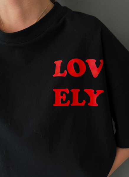 SİYAH LOVELY T-SHIRT