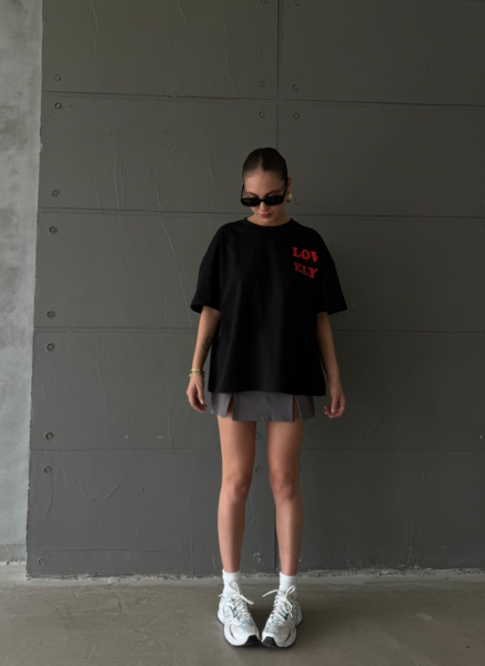 SİYAH LOVELY T-SHIRT