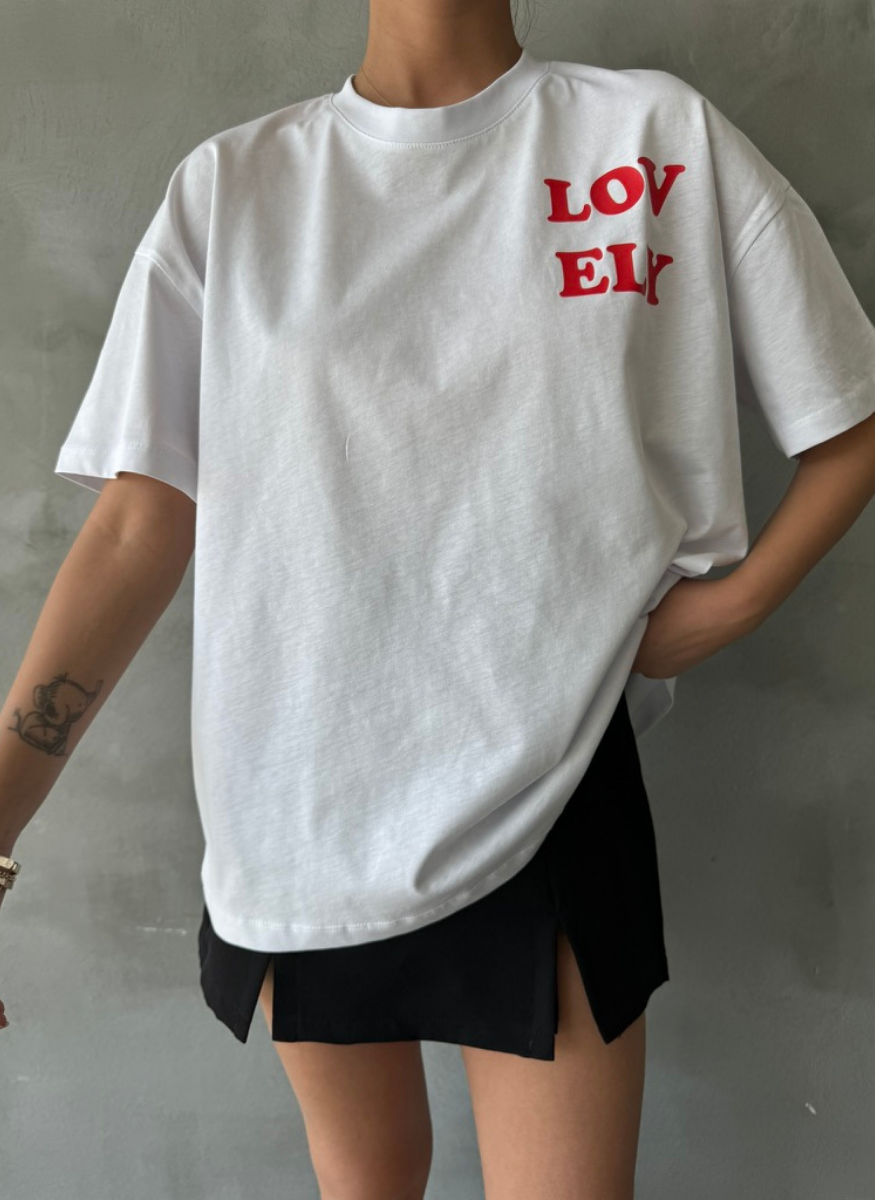 BEYAZ LOVELY T-SHIRT