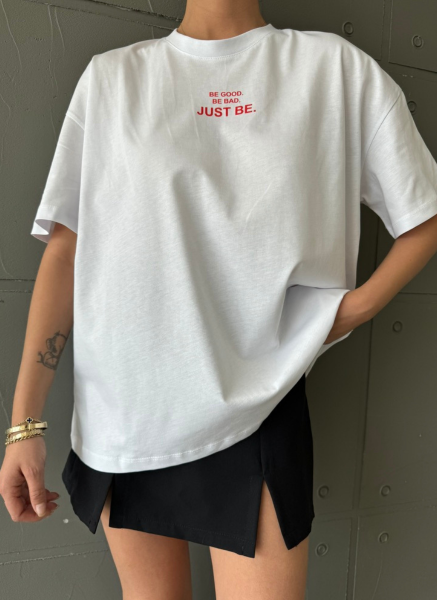 BEYAZ JUST BE T-SHIRT