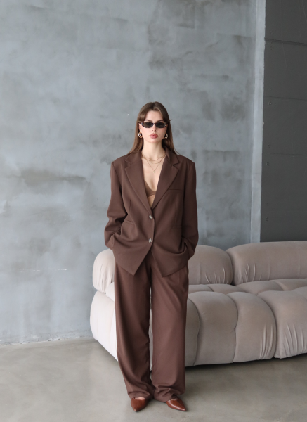 KAHVE PALAZZO PANTOLON