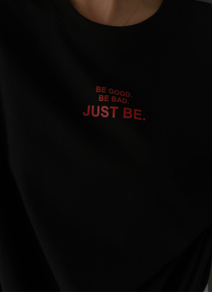 SİYAH JUST BE T-SHIRT