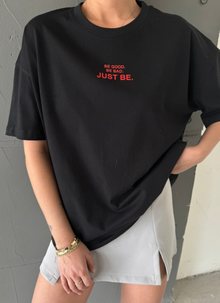 SİYAH JUST BE T-SHIRT