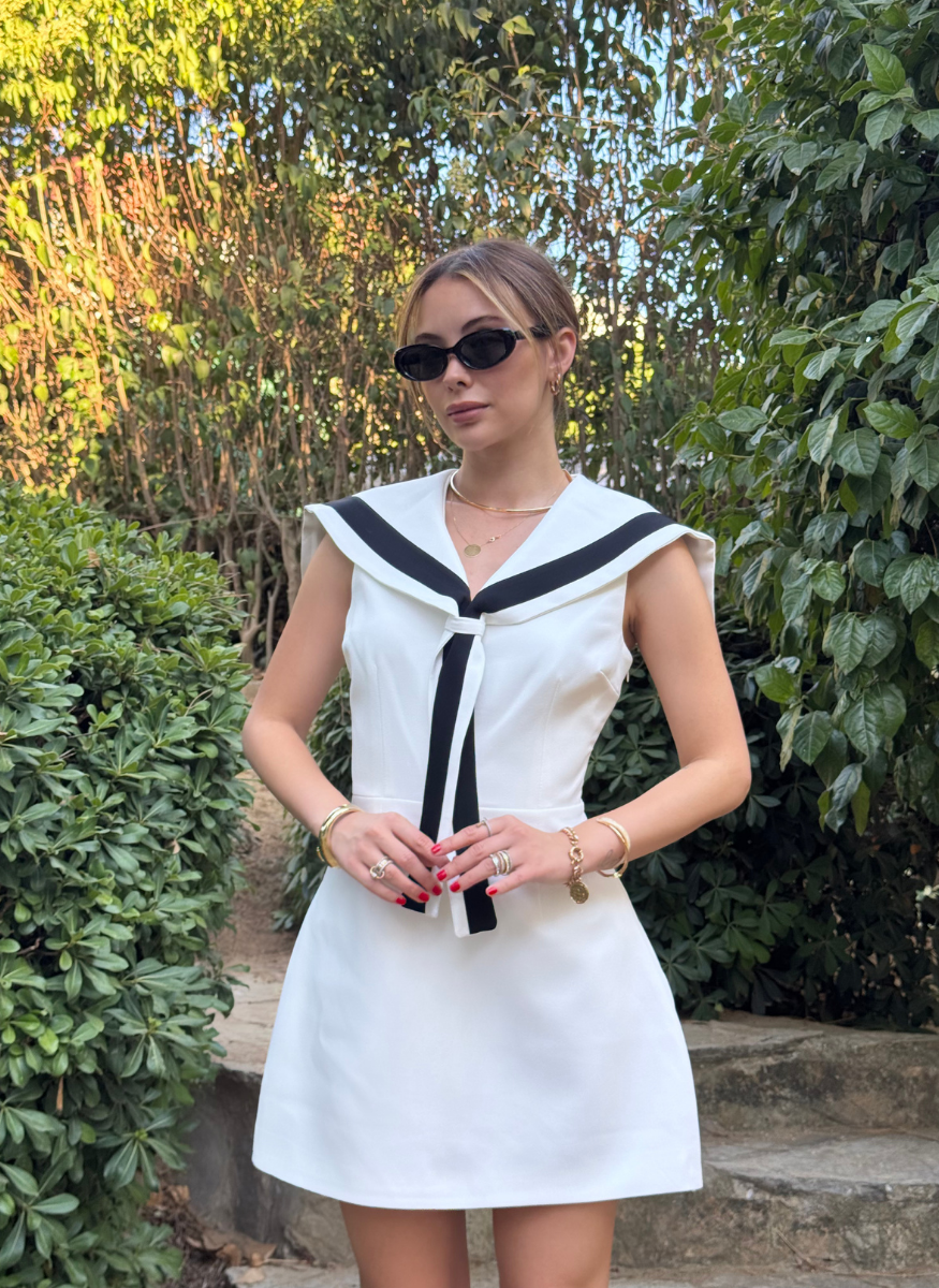 BEYAZ BAHRİYE ELBİSESİ