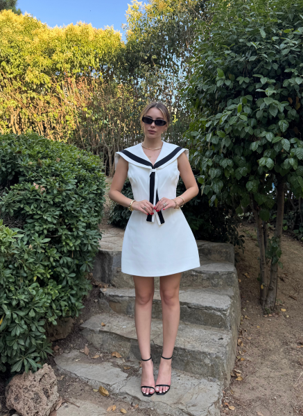 BEYAZ BAHRİYE ELBİSESİ