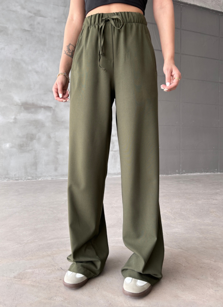 HAKİ BELİ LASTİKLİ PANTOLON
