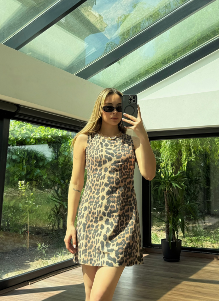 LEOPAR JİLE ELBİSE