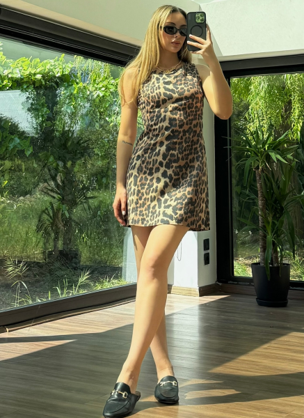 LEOPAR JİLE ELBİSE