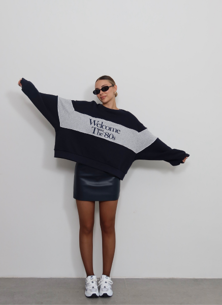 LACİVERT WELCOME SWEAT