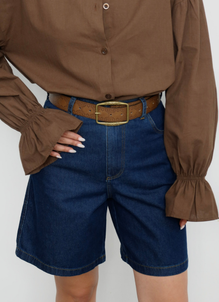 LACİVERT DENİM ŞORT