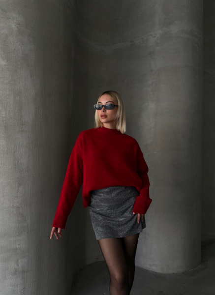 KIRMIZI TRİKO YUMOŞ KAZAK