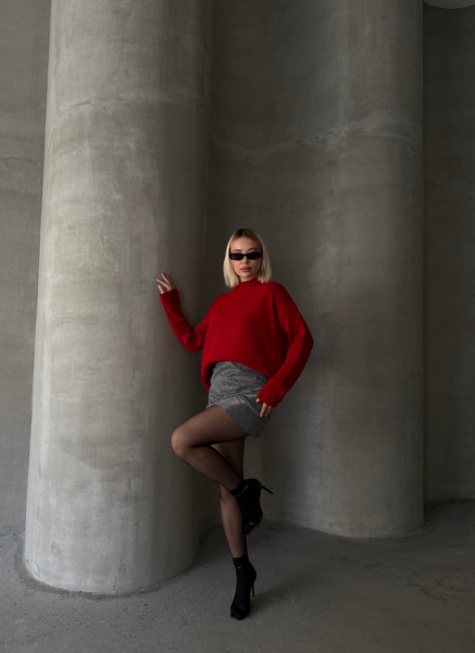 KIRMIZI TRİKO YUMOŞ KAZAK