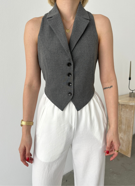 ANTRASİT CUT OUT YELEK