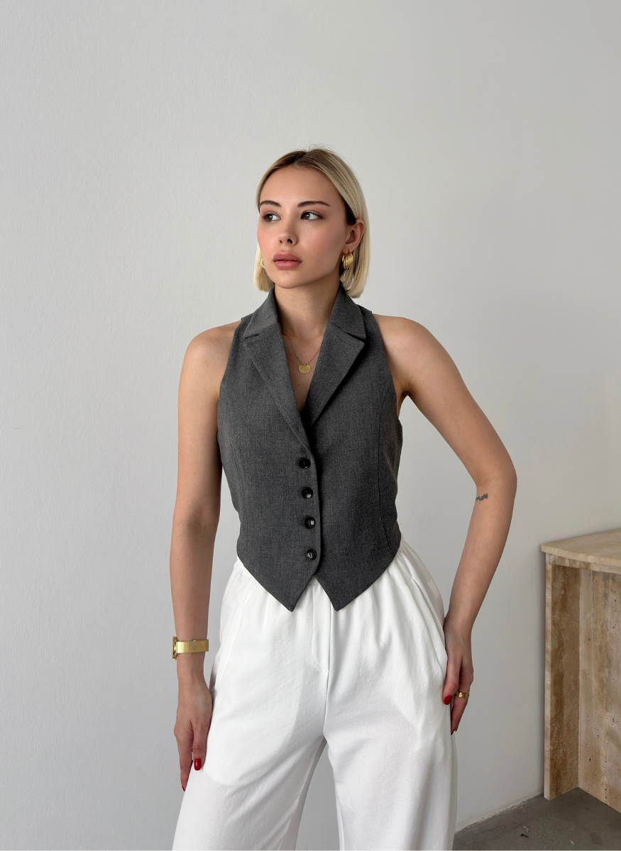ANTRASİT CUT OUT YELEK