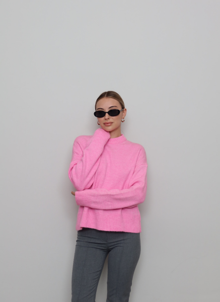 PEMBE TRİKO YUMOŞ KAZAK