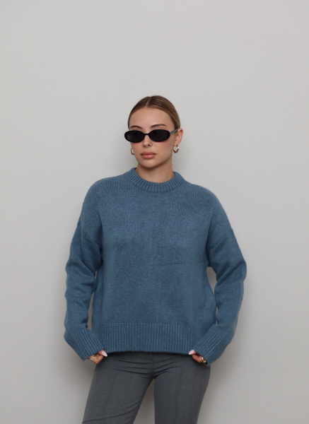 MAVİ TRİKO YUMOŞ KAZAK