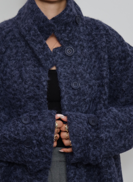 MAVİ BÜRÜMCÜK KUMAŞ CEKET