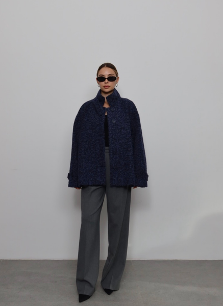 MAVİ BÜRÜMCÜK KUMAŞ CEKET