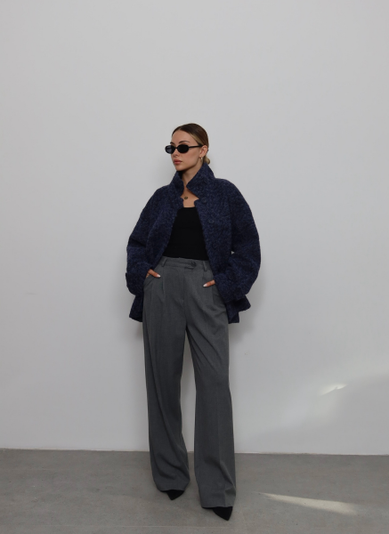 MAVİ BÜRÜMCÜK KUMAŞ CEKET