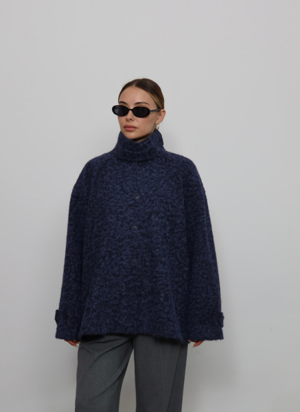 MAVİ BÜRÜMCÜK KUMAŞ CEKET