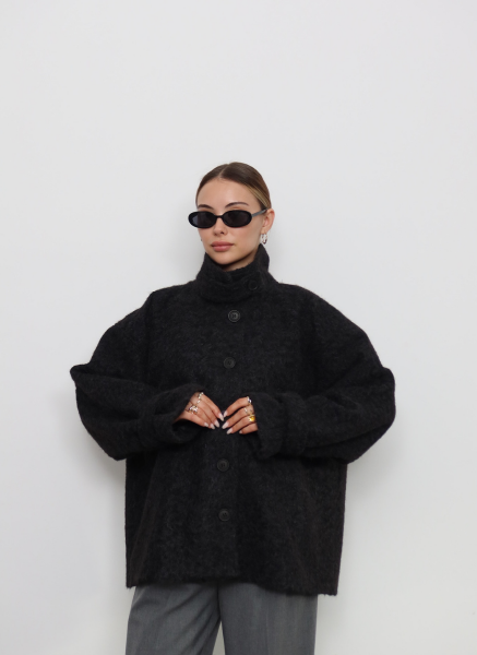 SİYAH BÜRÜMCÜK KUMAŞ CEKET